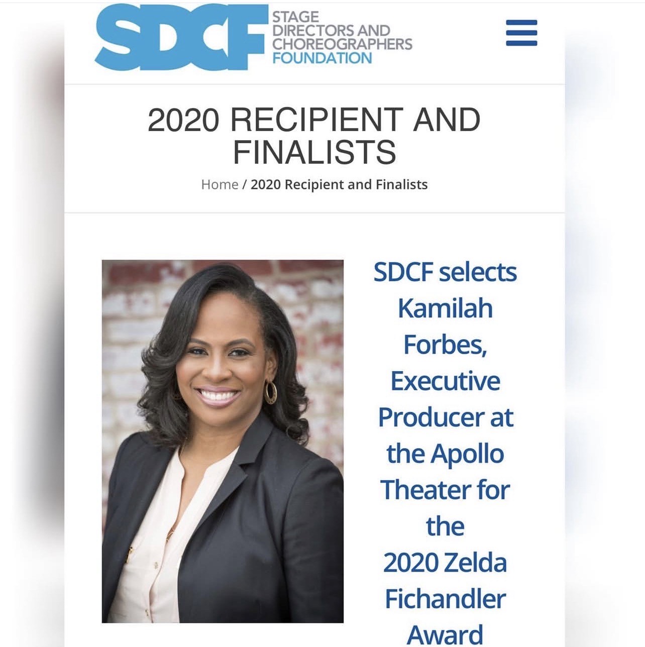SDCF Award — 2020