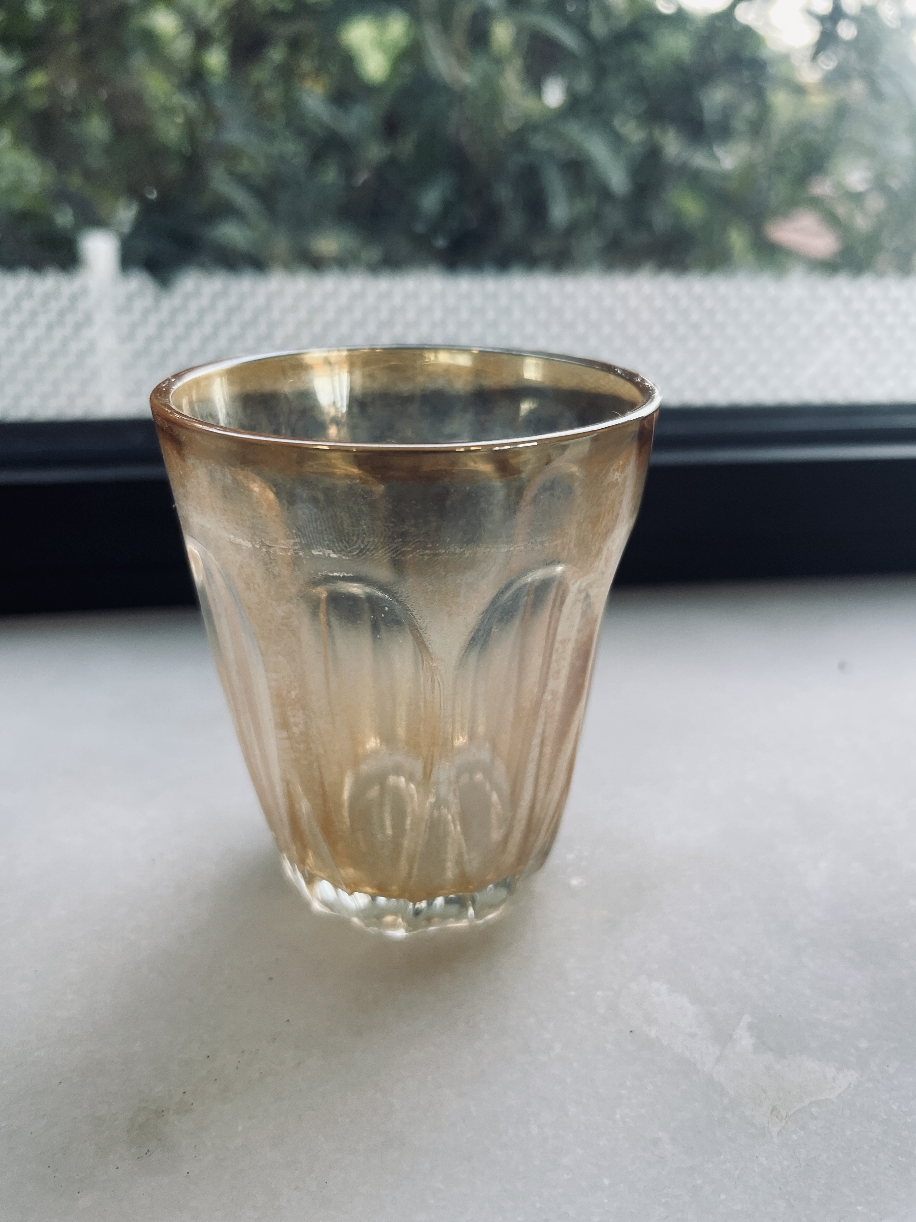 Vintage iridescent shot glasses