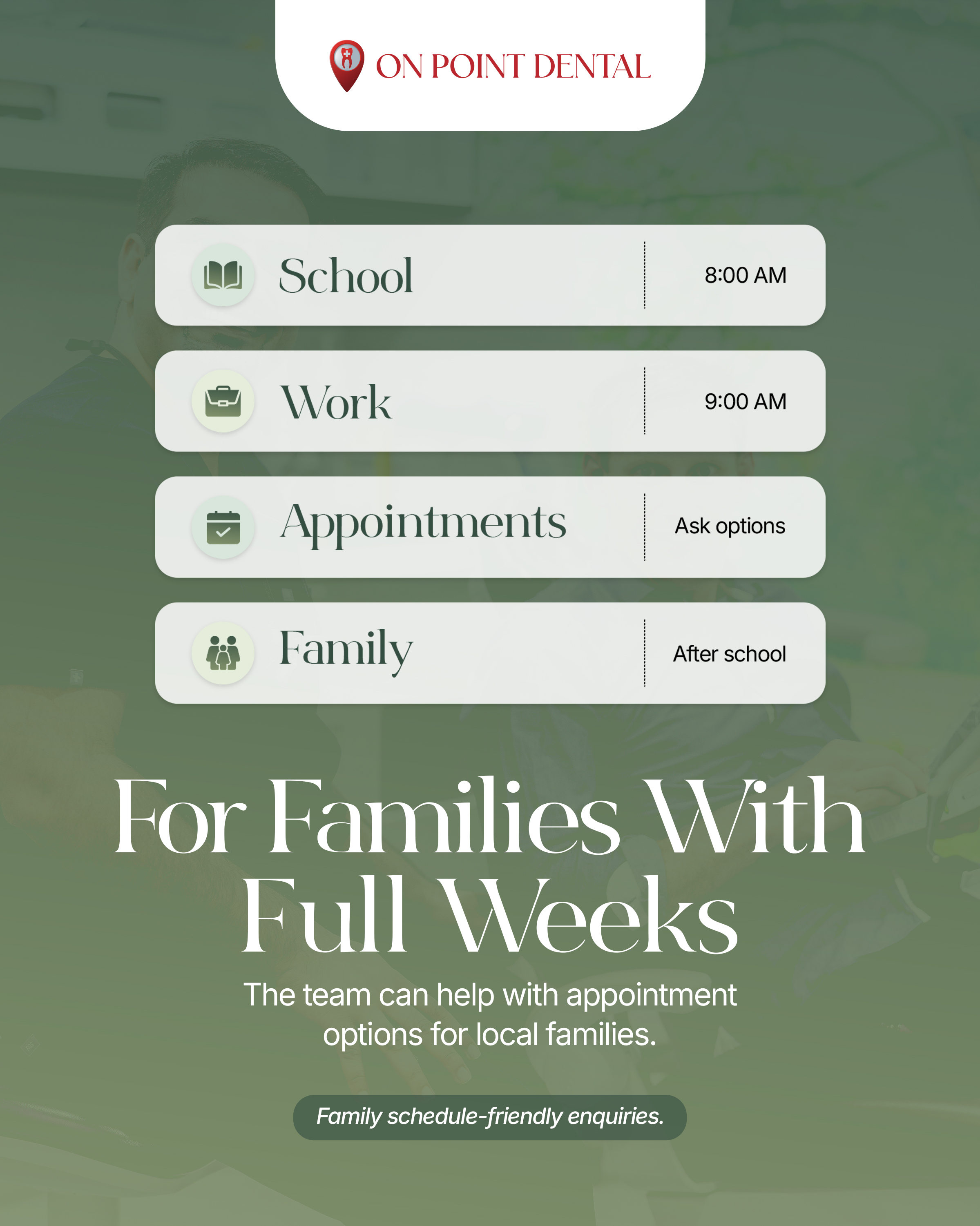 Family weeks can fill up quickly with work, school, errands, and every