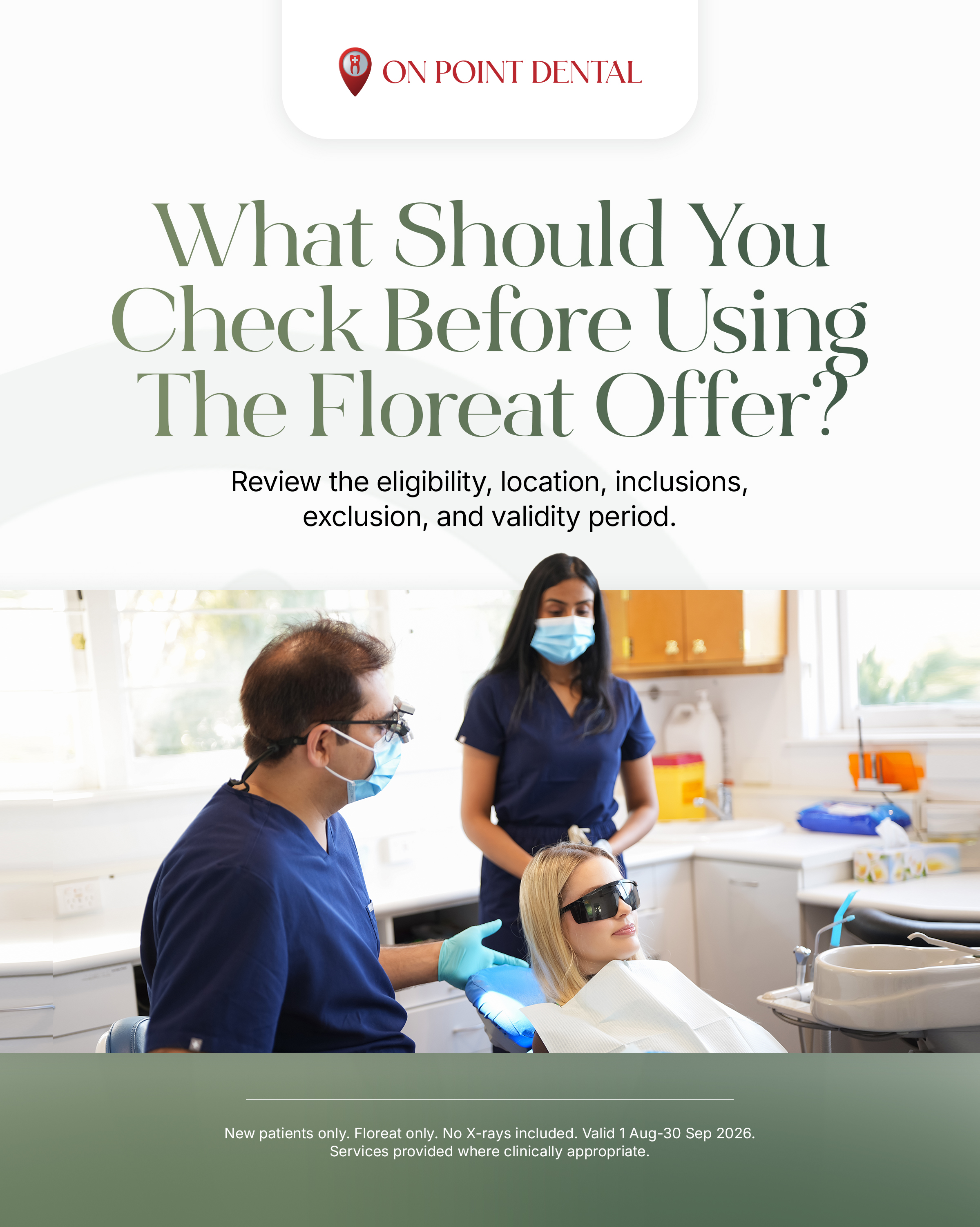 A quick check of the details before you enquire: who the offer is for,