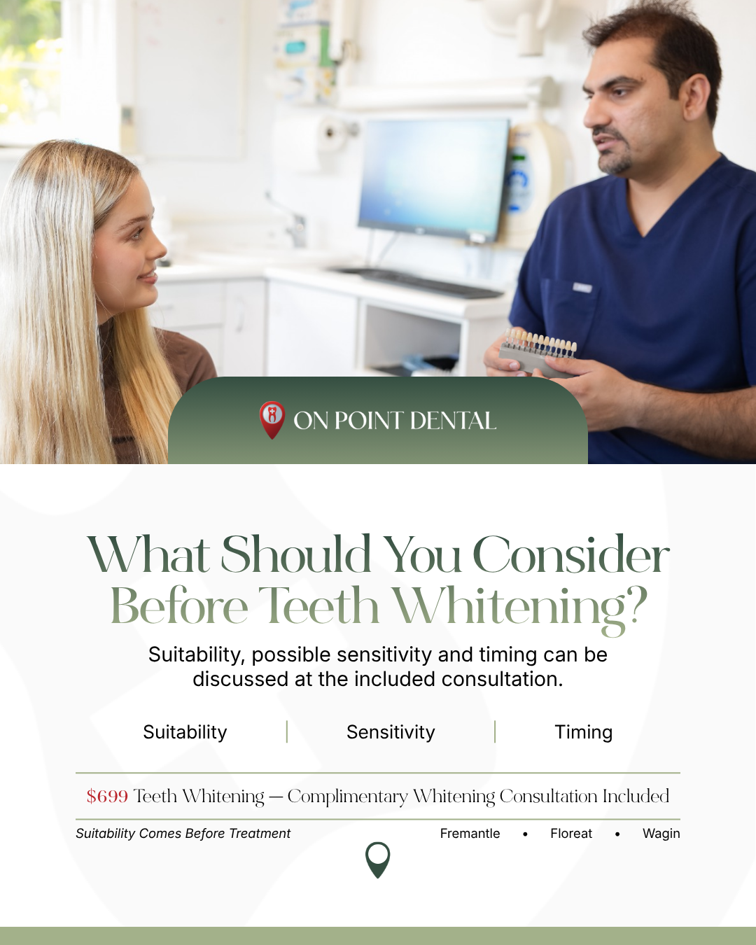Considering teeth whitening? Discuss suitability, possible sensitivity