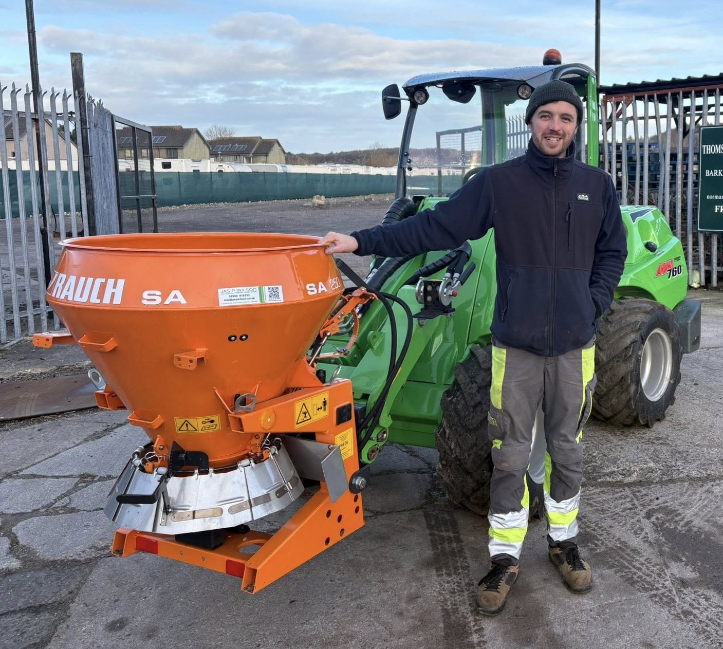 JF Groundworks in Kirkcudbright with Avant 760i loader and equipment for groundwork, drainage and site preparation in Dumfries and Galloway