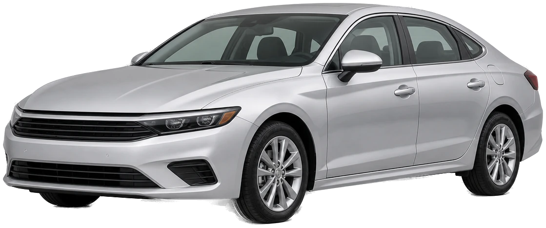 A silver sedan