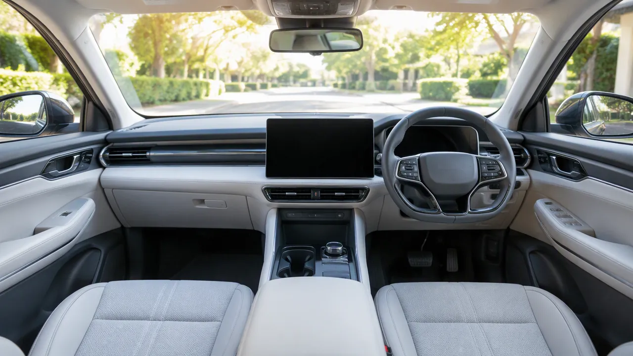 A premium SUV interior in daylight