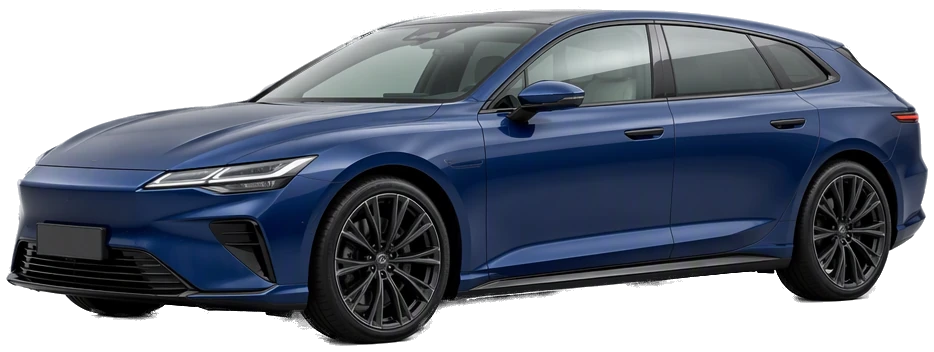 A deep blue sportback