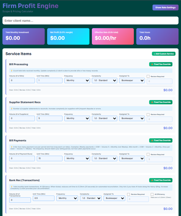 Pricing Tool Preview