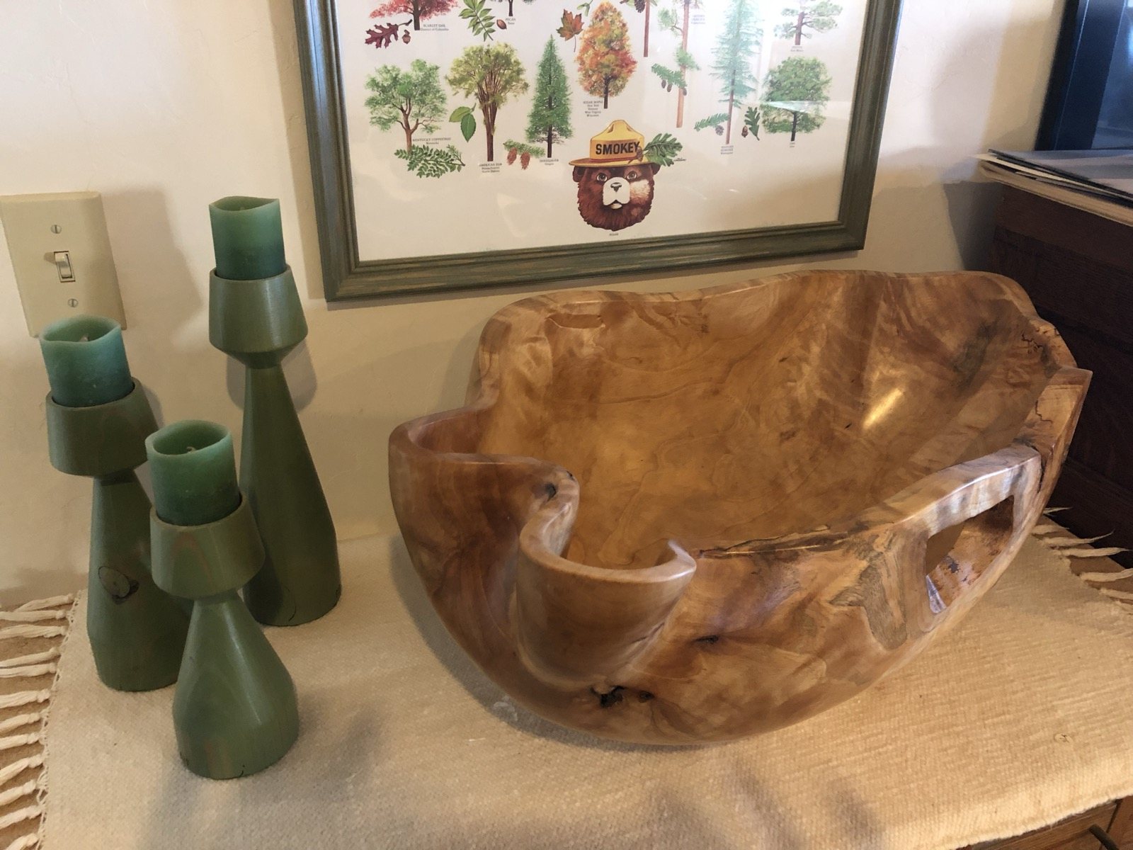 Irregular natural-edge wooden bowl