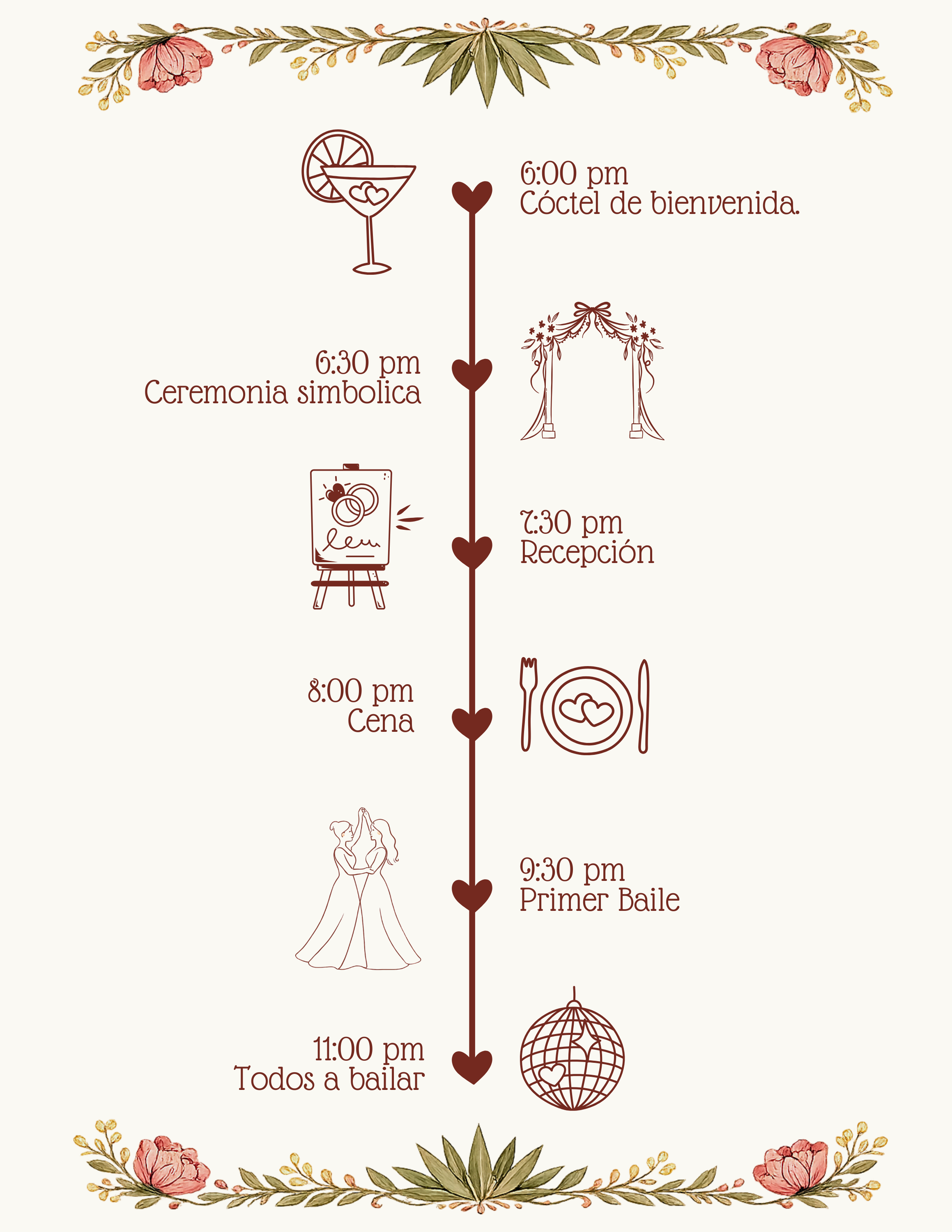 Itinerario de la boda