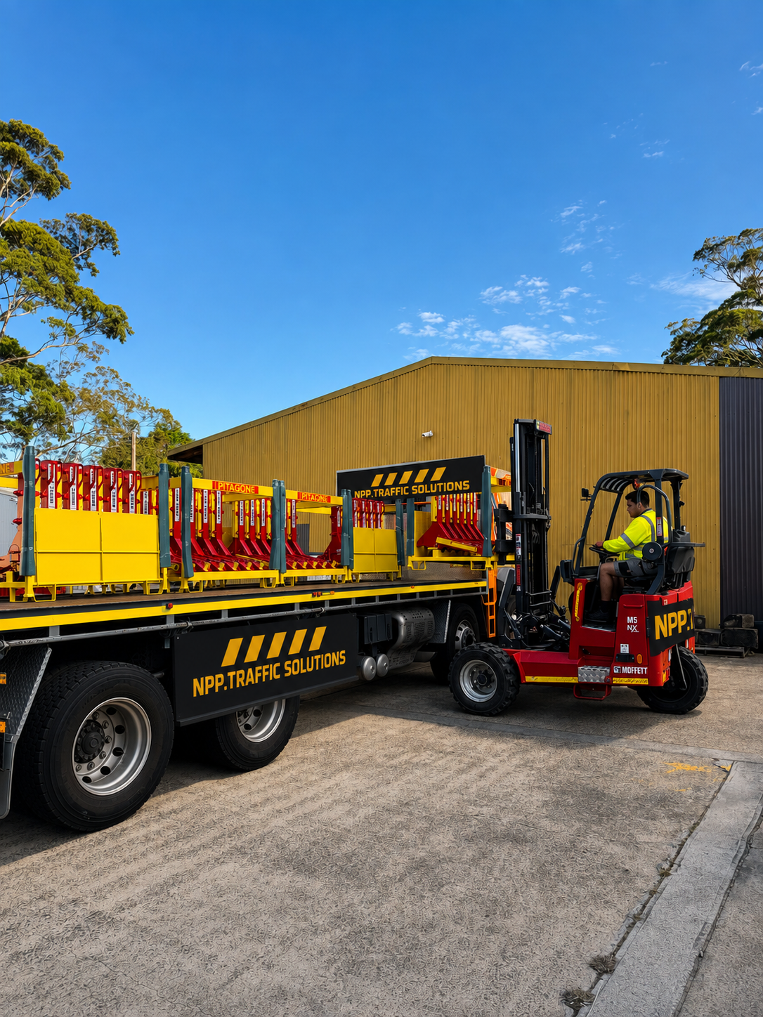 P&N delivery of pitagone barriers