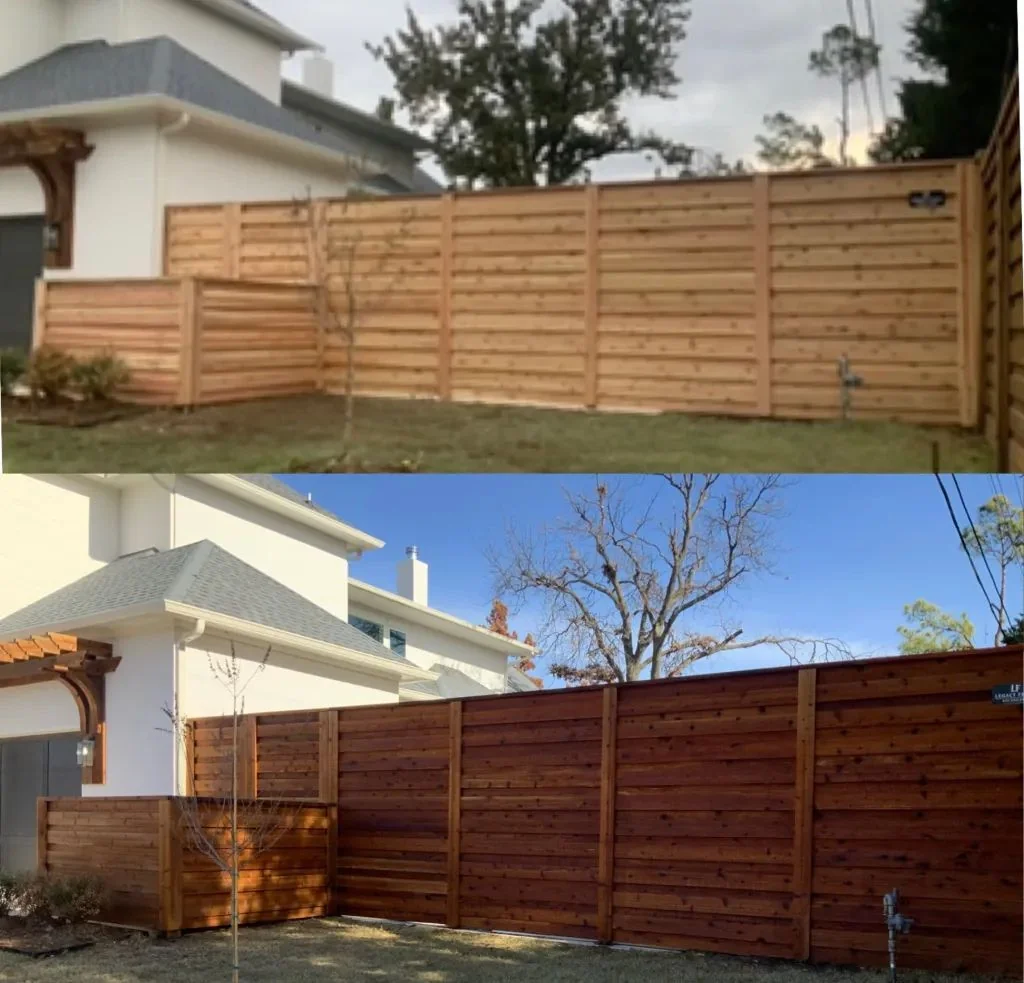 New cedar fence before staining