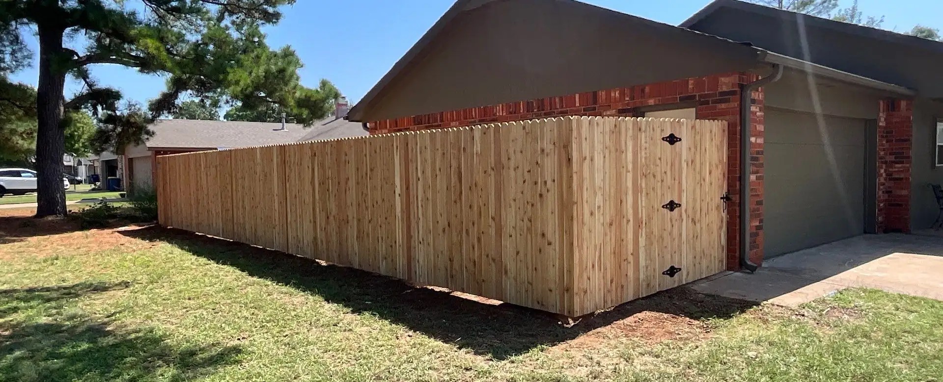 Horizontal wood fence by Legacy Fence