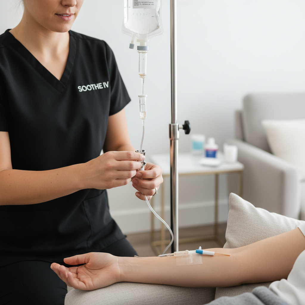 Soothe IV nurse for stomach flu relief