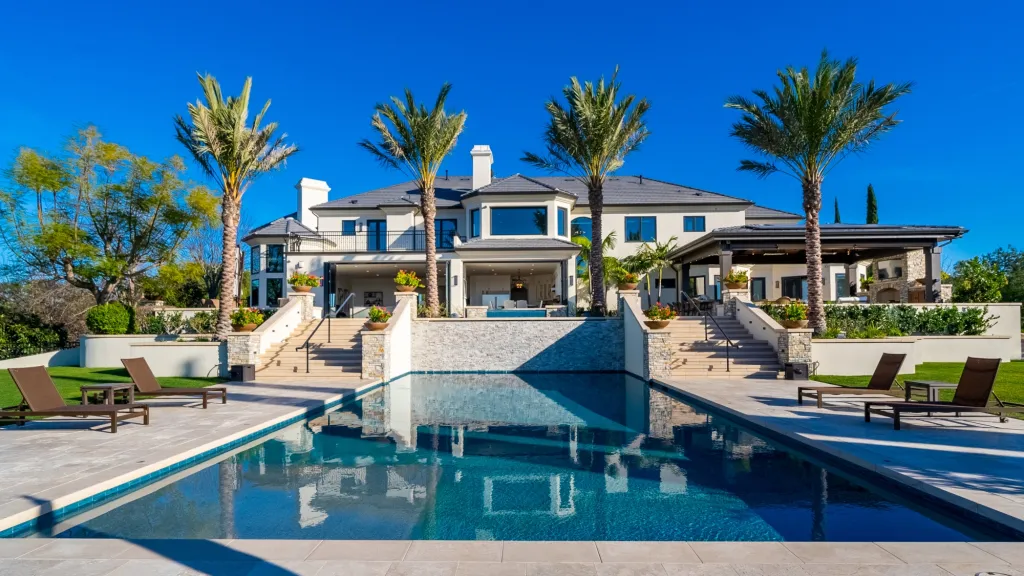 Backyard pool and outdoor living