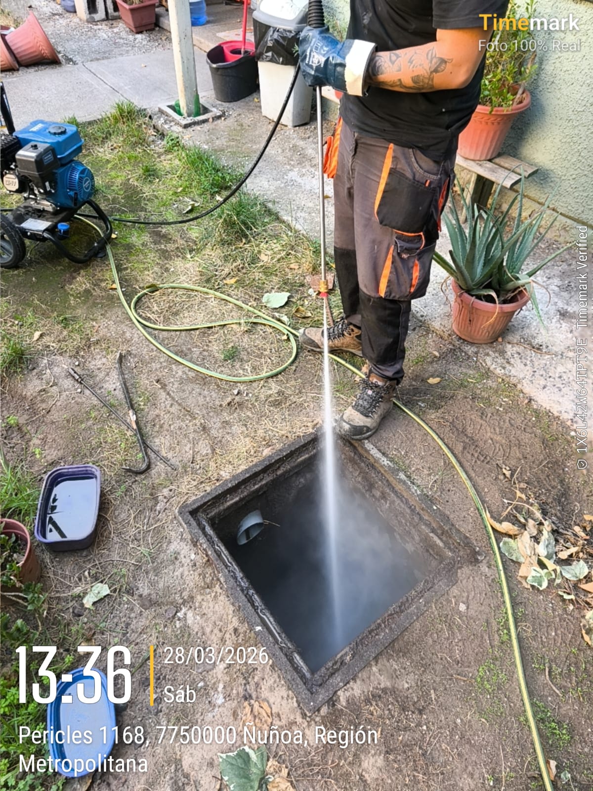 Trabajo de BYM con foto verificada con fecha y dirección