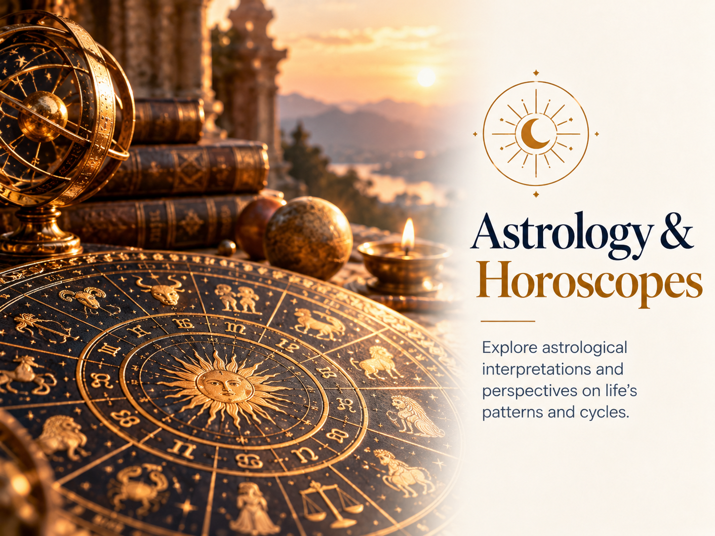 Astrological wheel and celestial instruments