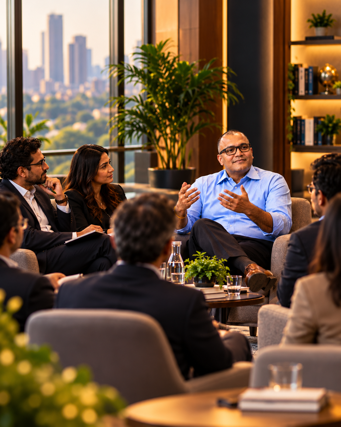 Pankaj Singh leading a conversation with executives