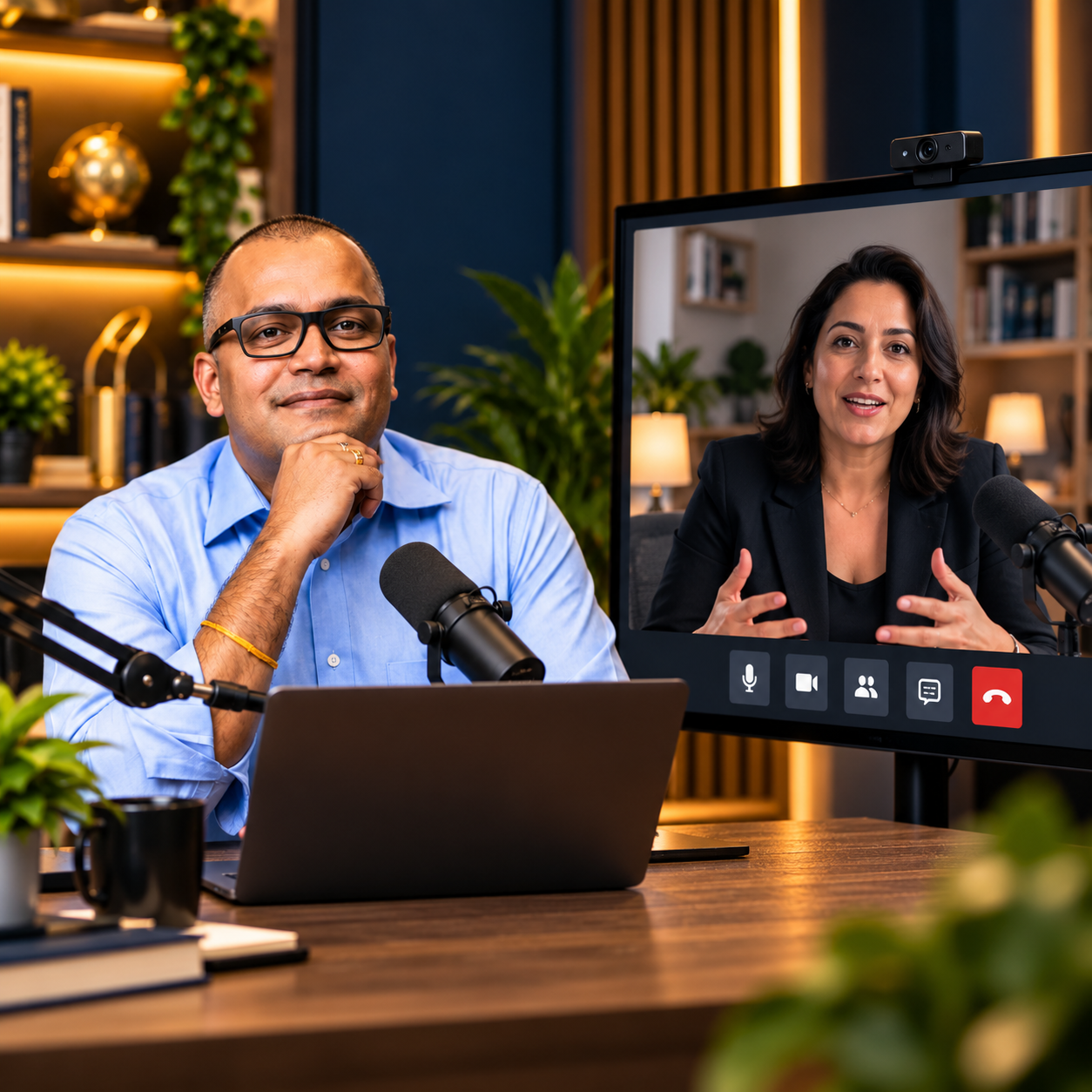 Pankaj Singh in a video conversation with a guest