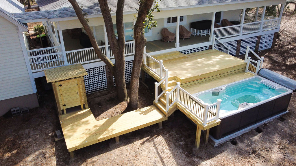 Pressure-treated pool deck in Supply