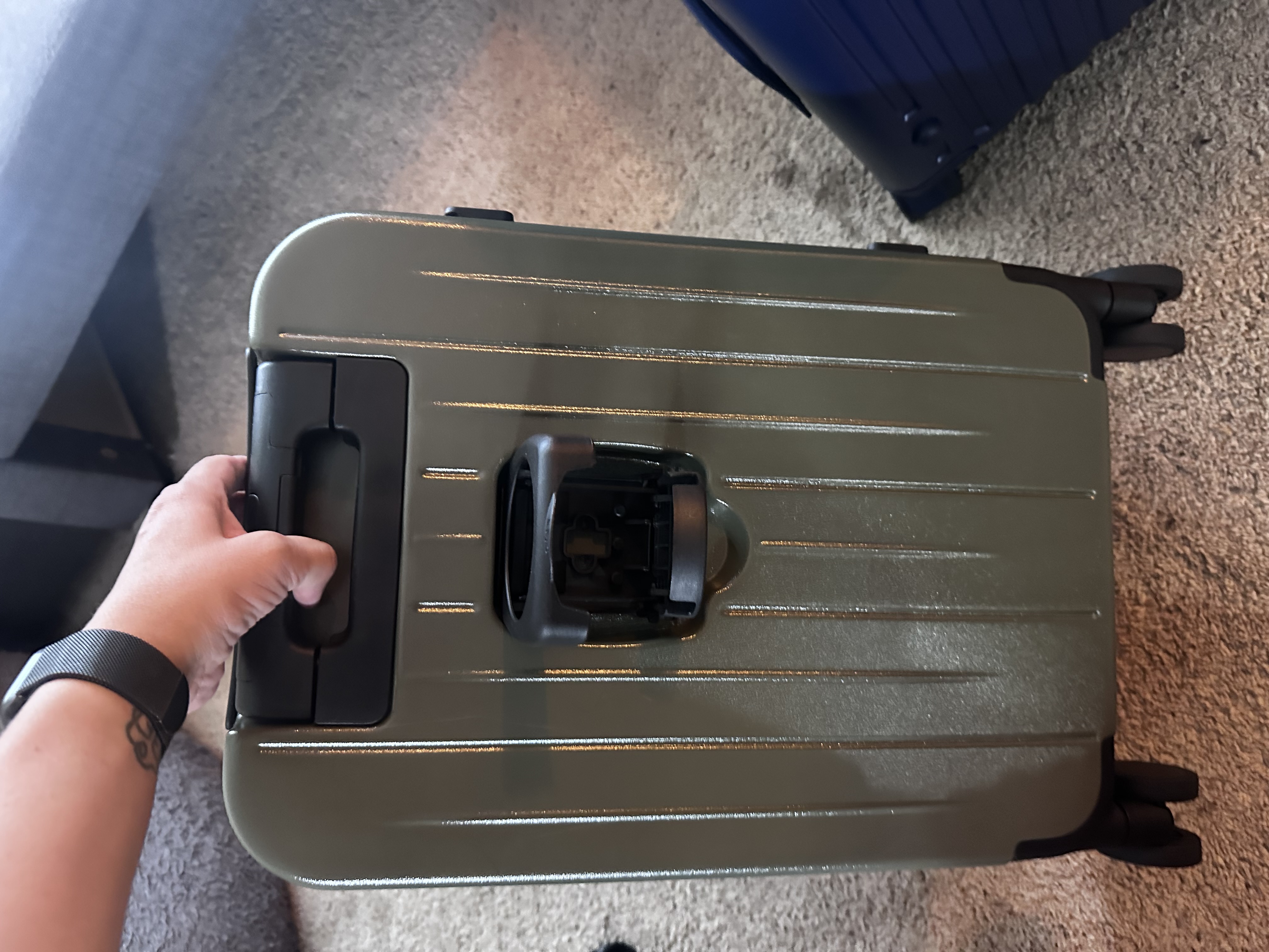 Carry-on suitcase packed for 10-day Mediterranean trip