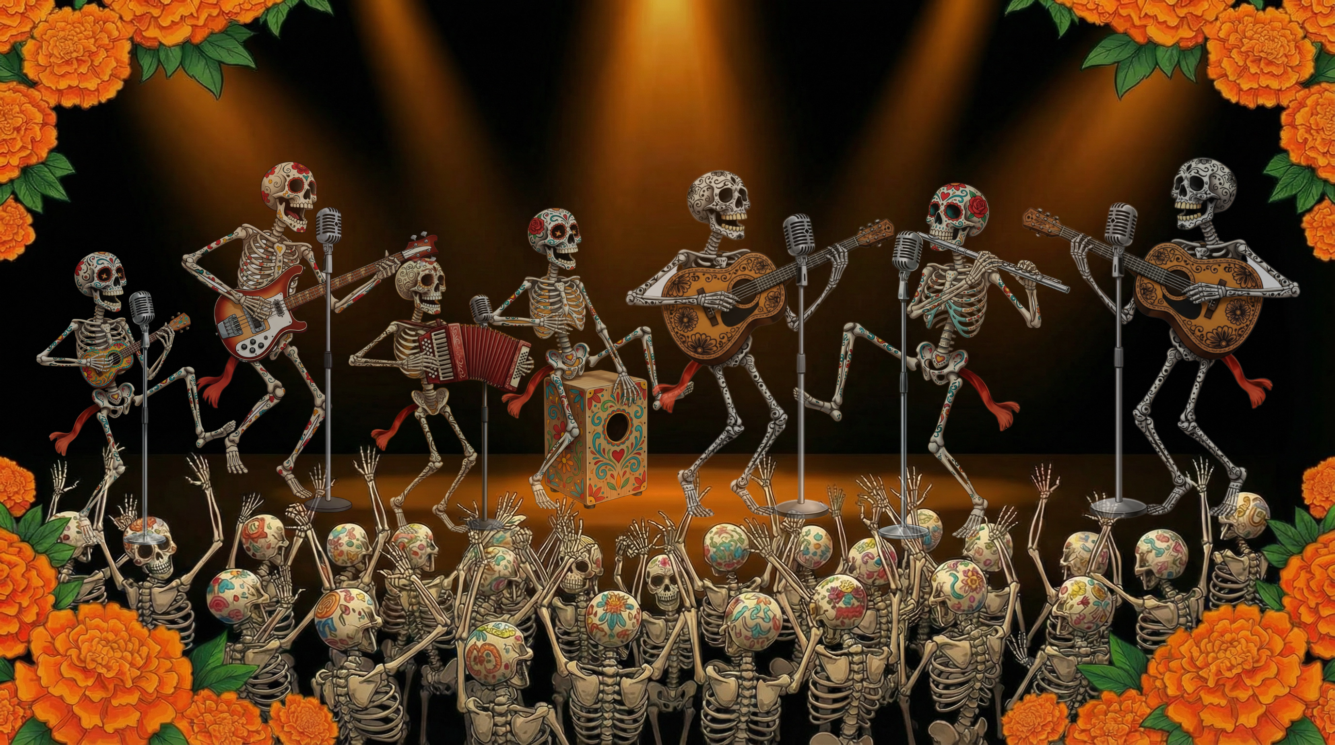 ABQ Skeleton Crew performing on stage