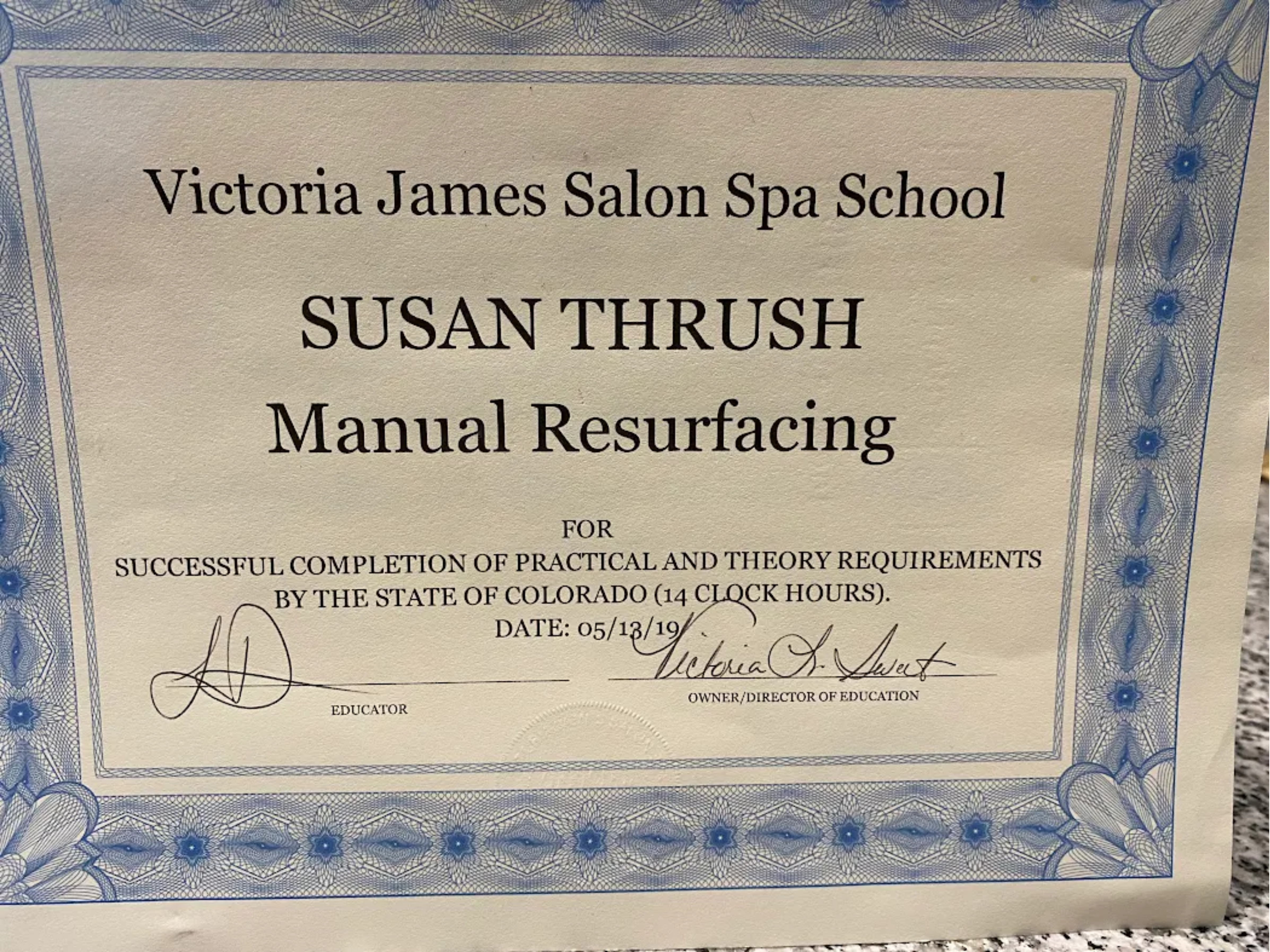 Dermaplane Certificate