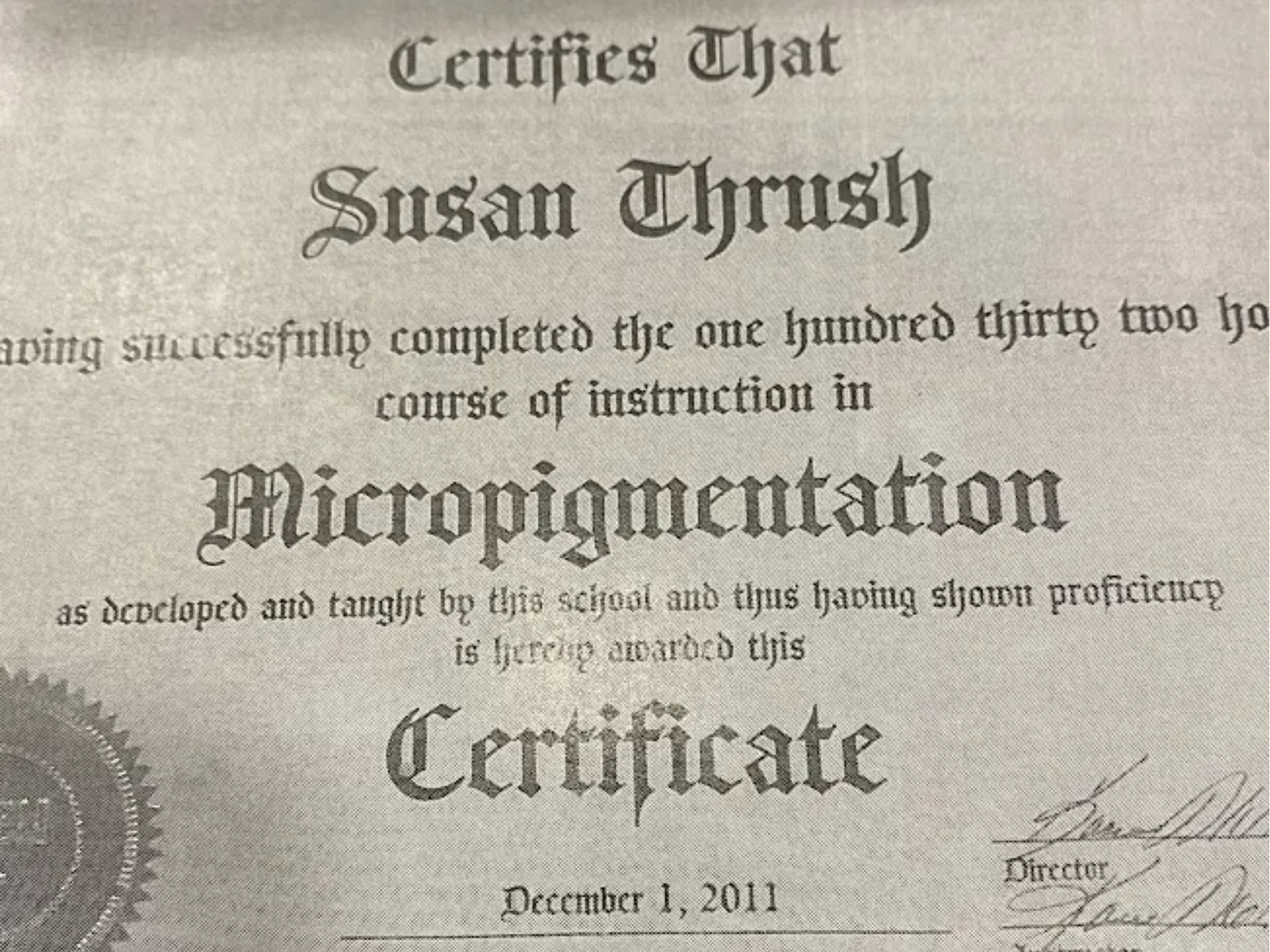 Micropigmentation Certificate