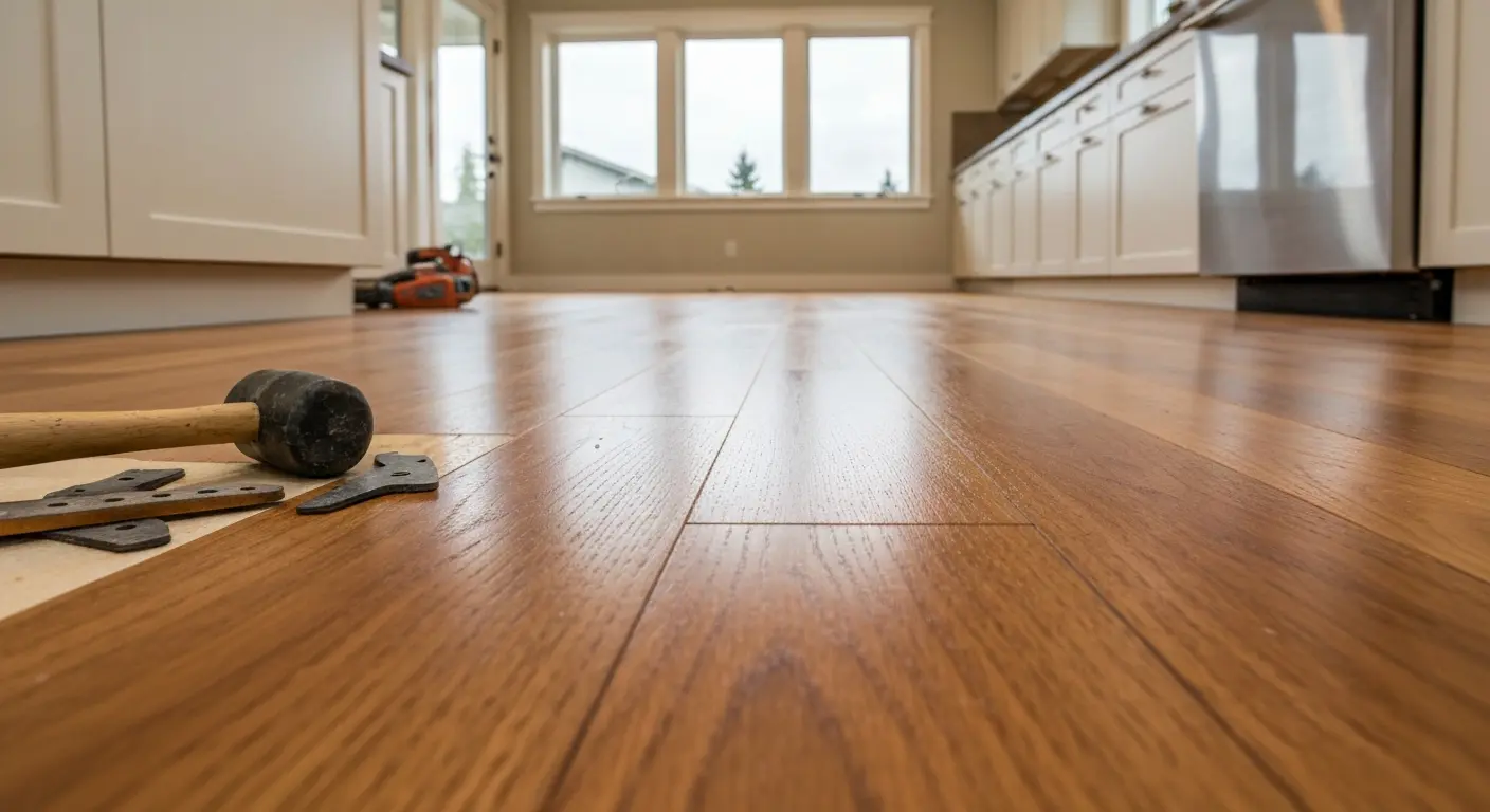 Engineered hardwood installation in Bothell home