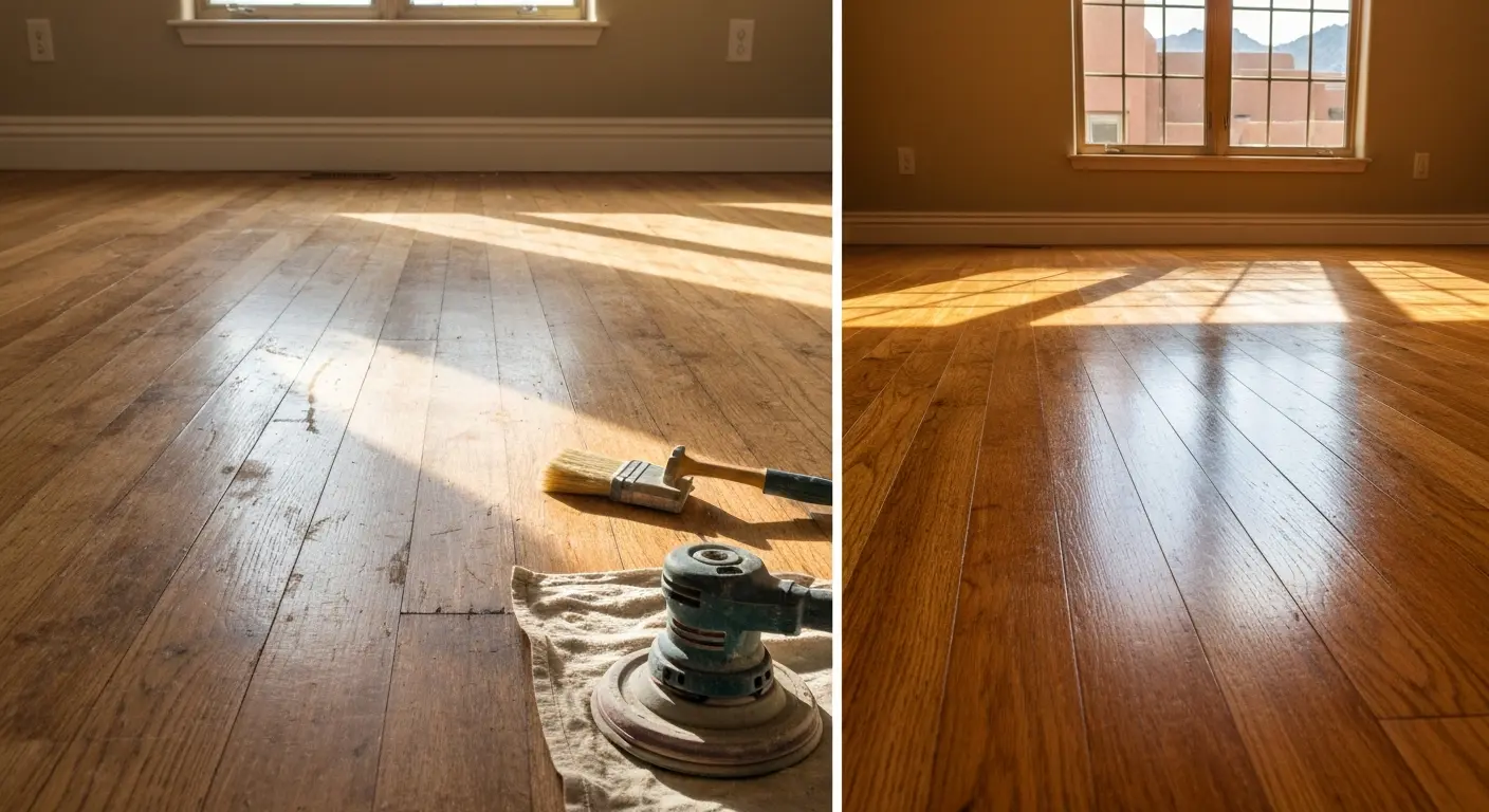 Hardwood floor refinishing