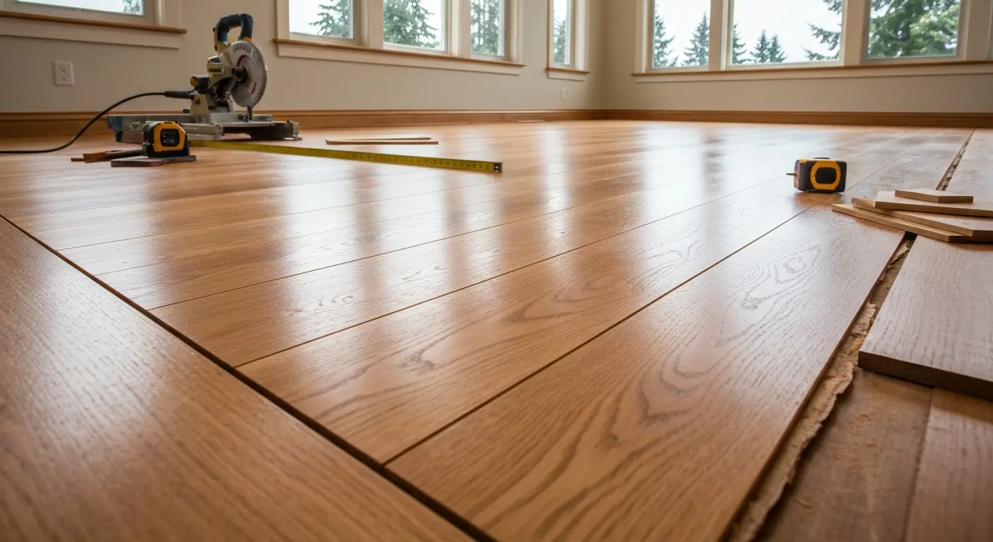 Hardwood floor installation in Snohomish County home