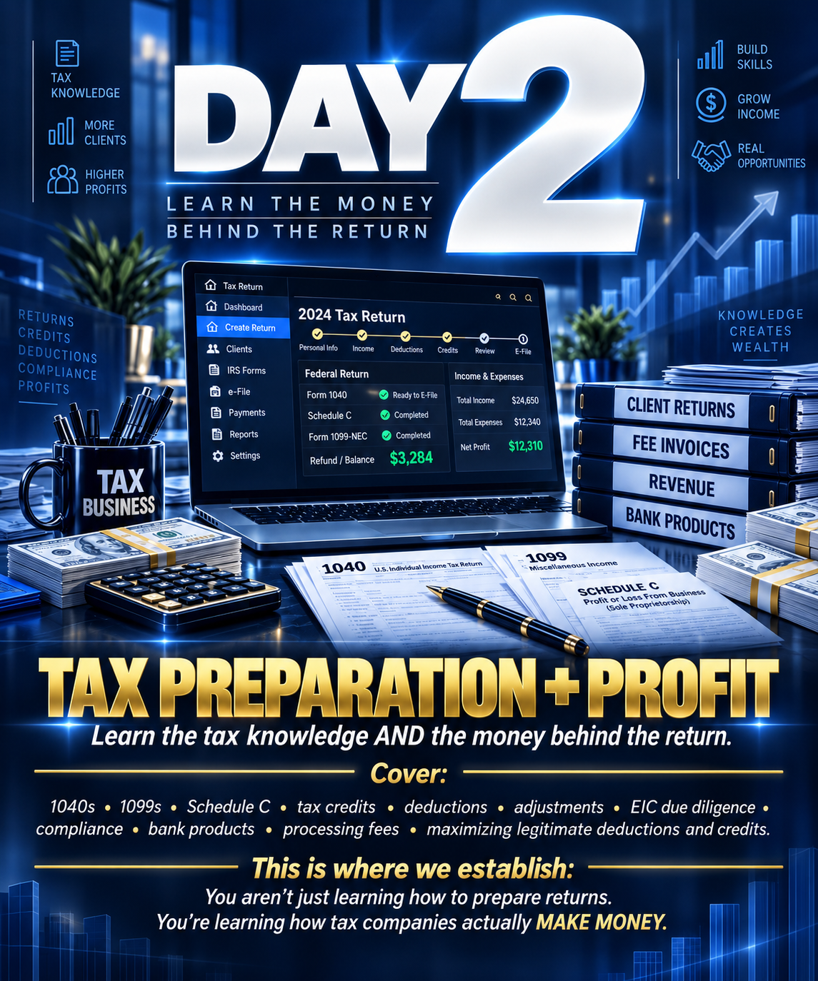 Day 2: Tax Preparation and Profit