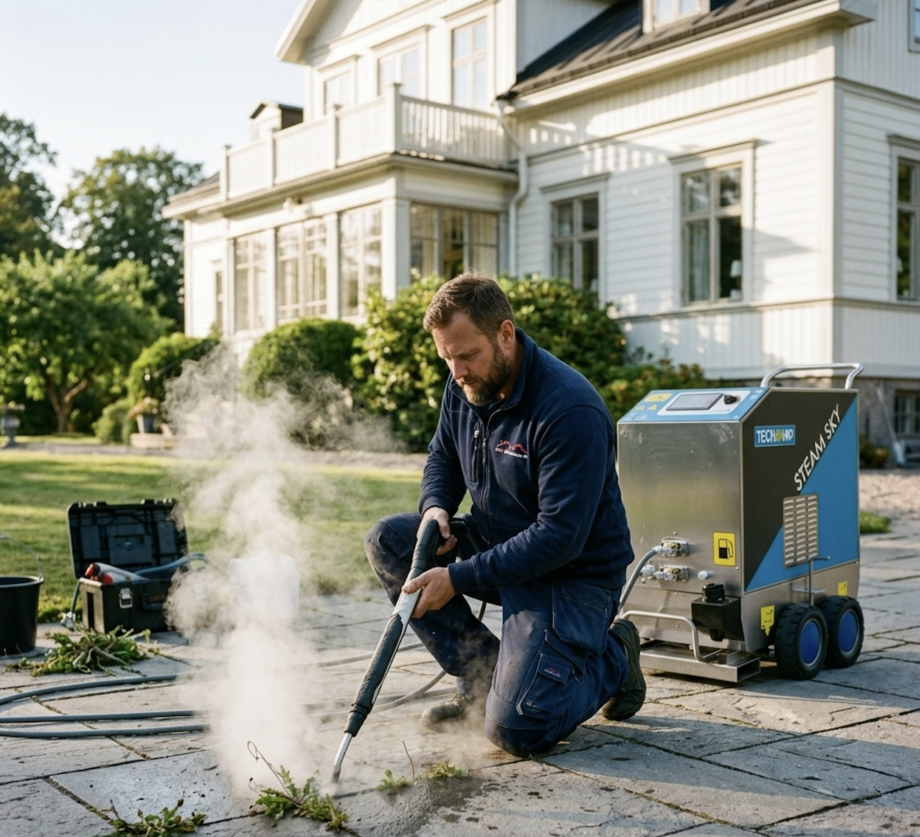 altantvätt före efter täby villa
