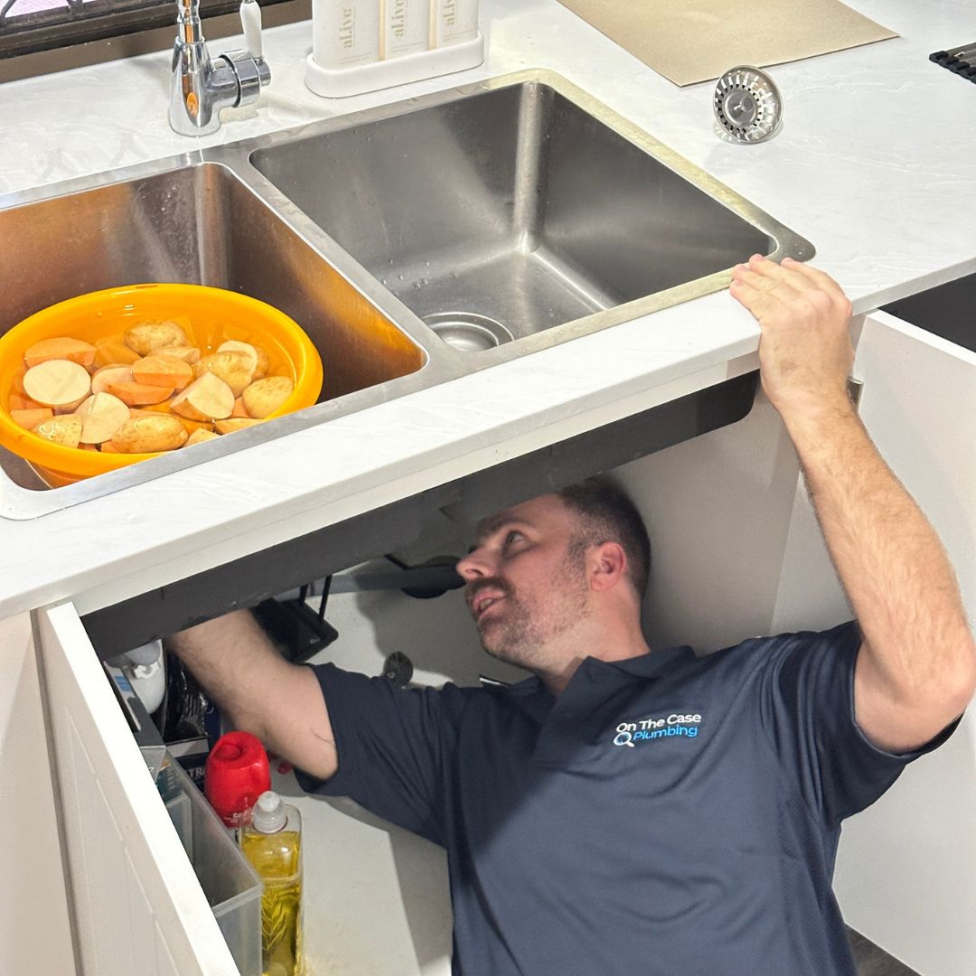 Under sink plumbing repair completed in Alexandra Hills by On The Case Plumbing