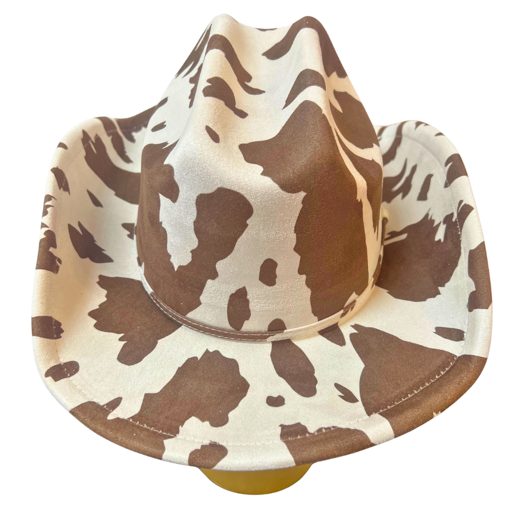 Cowprint Western Vegan Suede Kids Hat