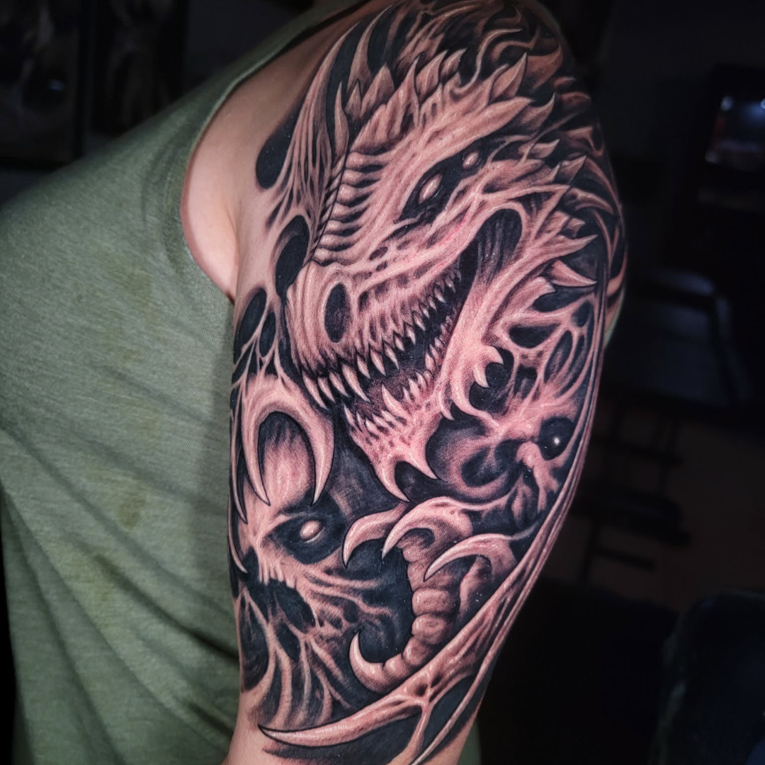 Back piece tattoo by Symbolic Body Art