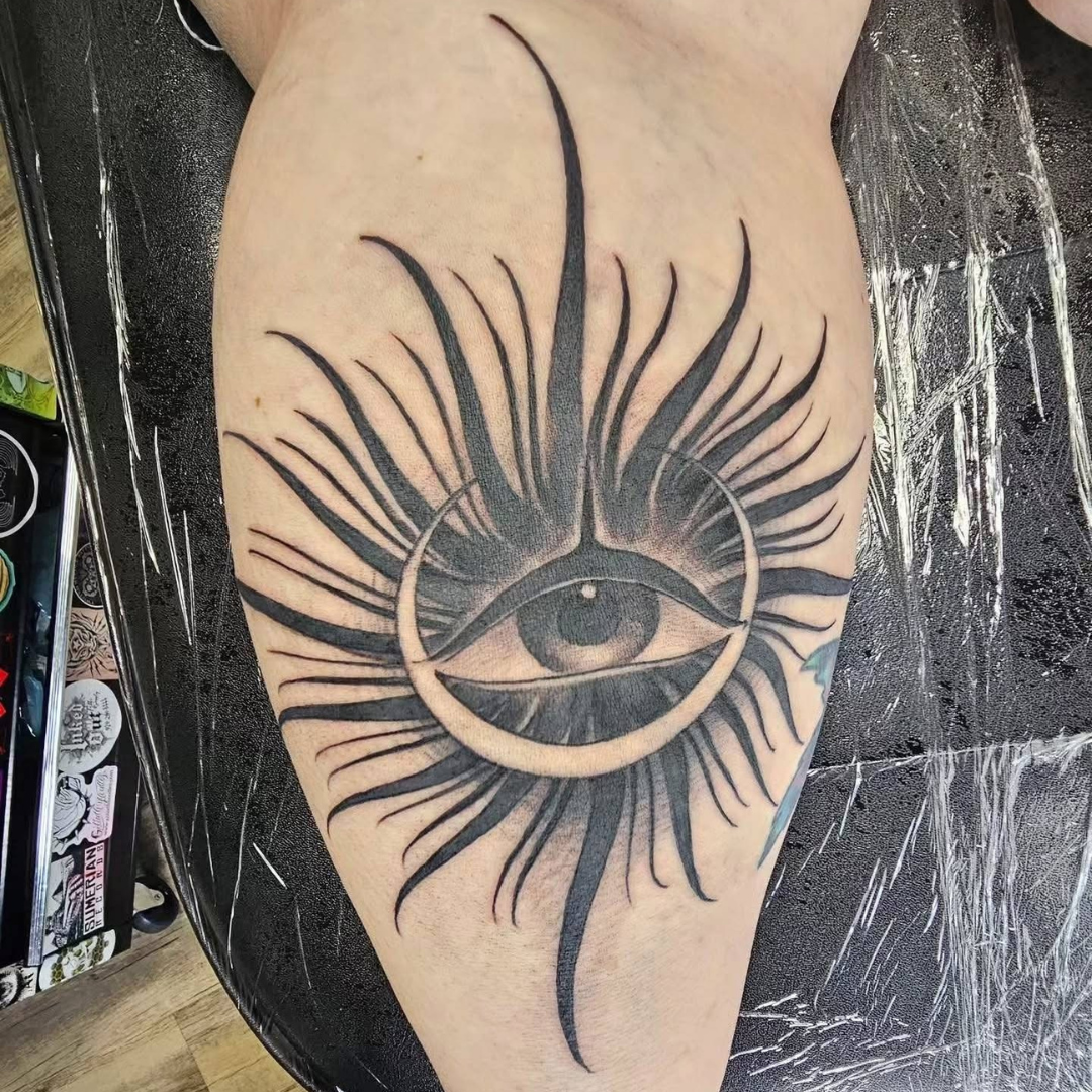 Color tattoo sleeve by Symbolic Body Art