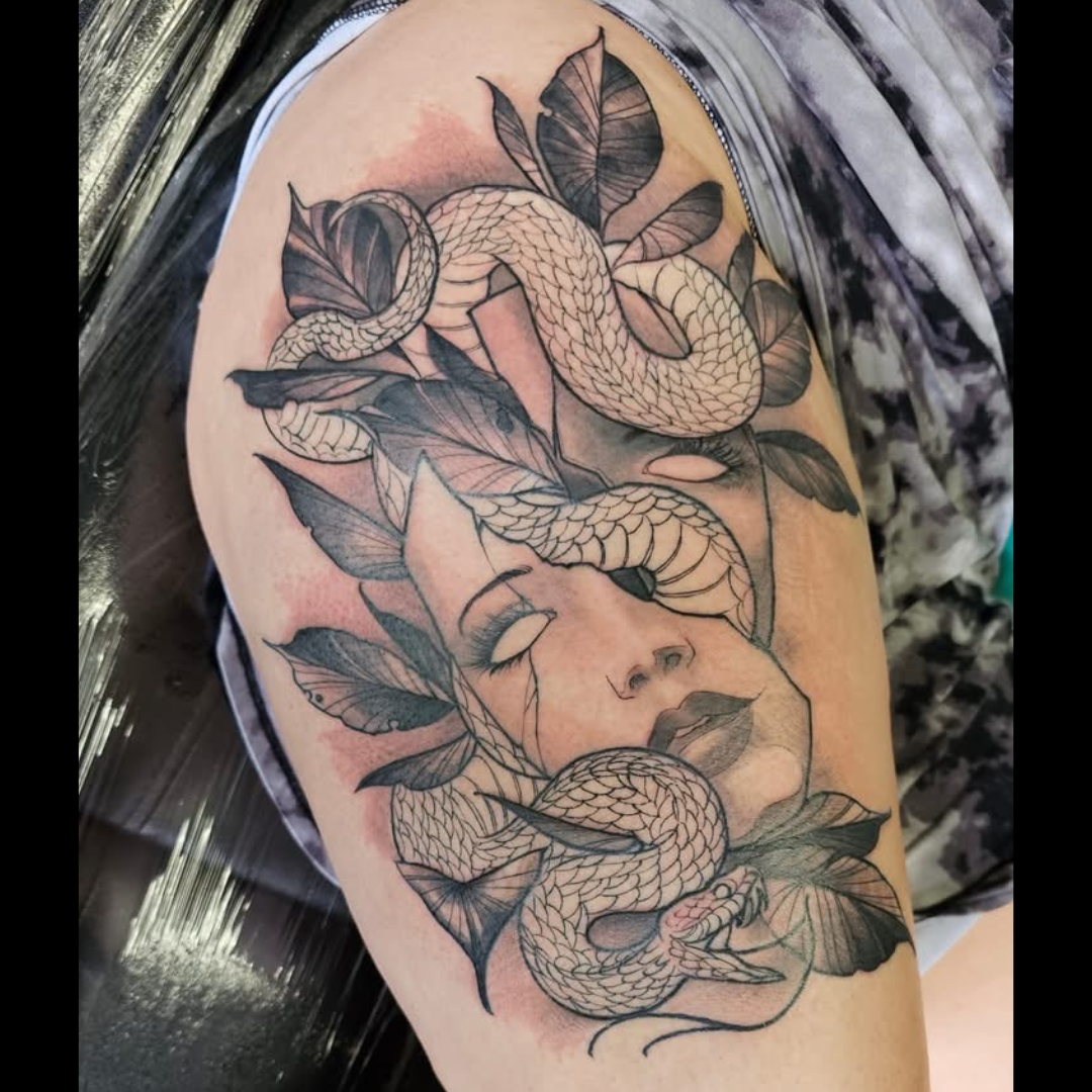 Portrait realism tattoo by Symbolic Body Art
