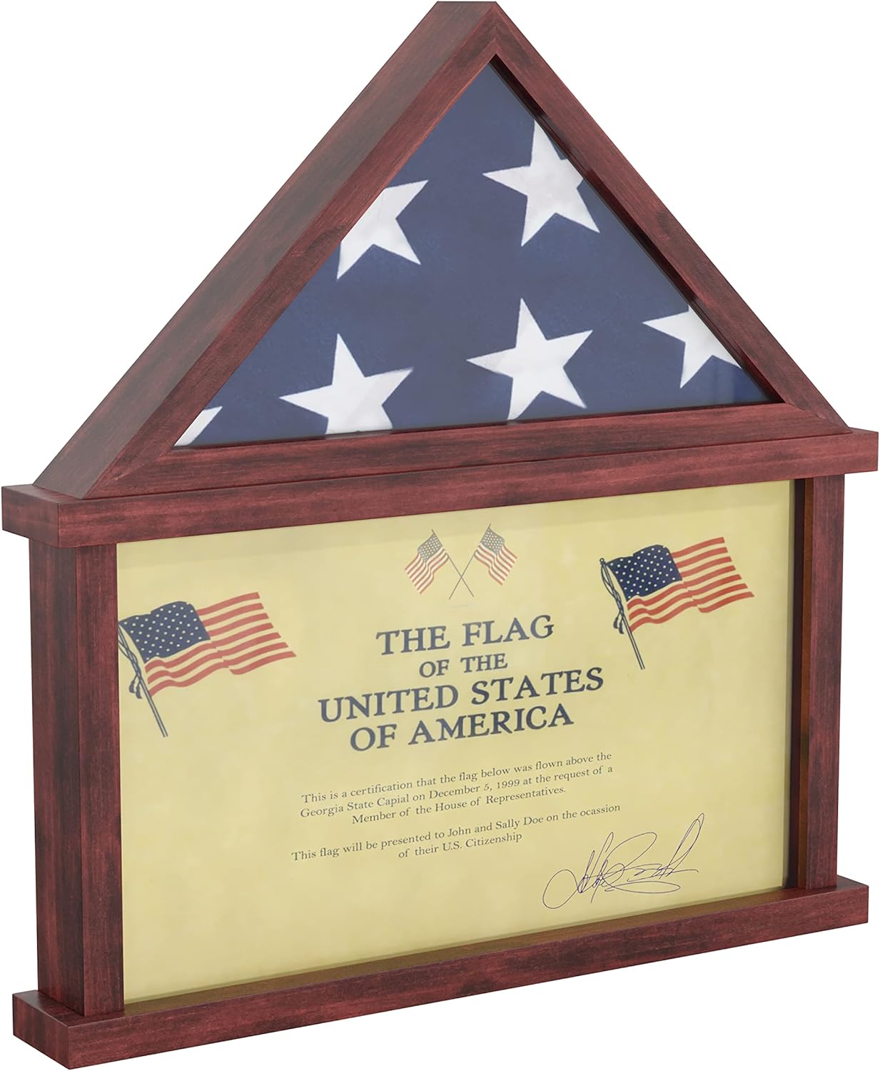 HBCY Creations veteran flag and certificate display case