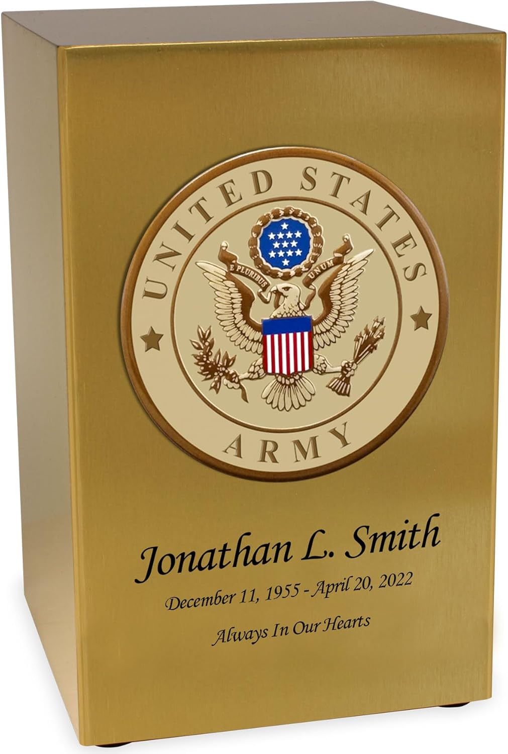 Army veteran cremation urn with military memorial design