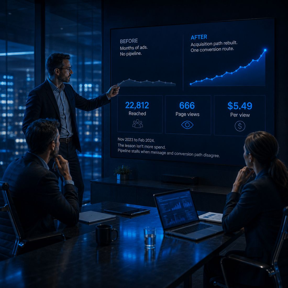 Campaign performance board for the first cybersecurity engagement