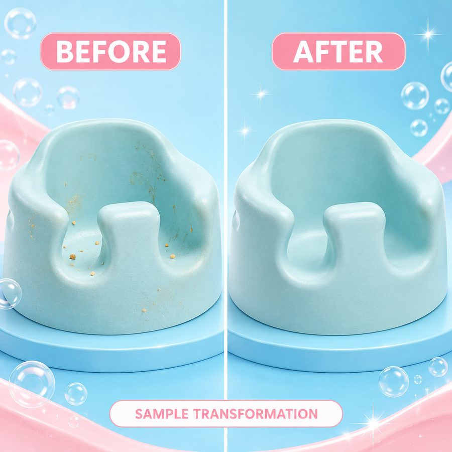 Bumbo seat before and after cleaning