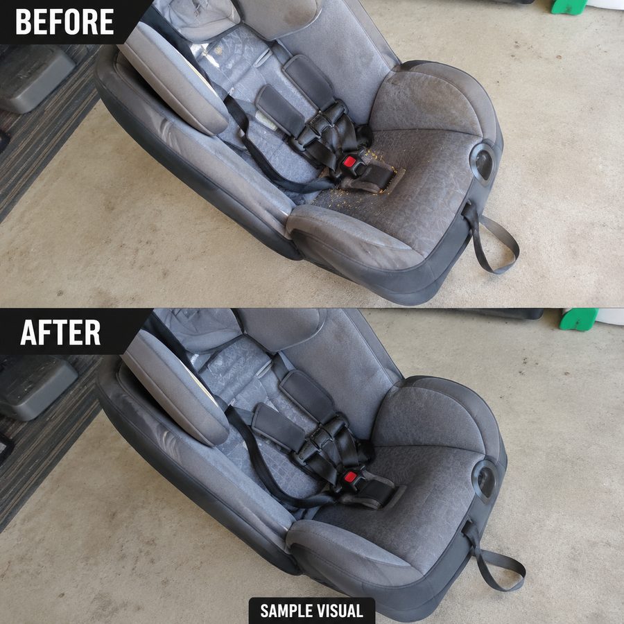 Car seat before and after