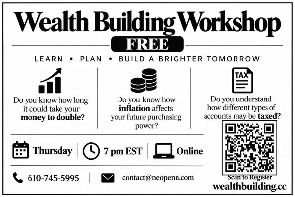 Wealth building workshop black and white.