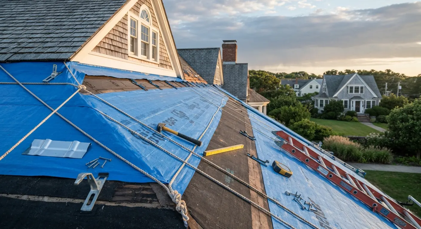Emergency roof repair after storm
