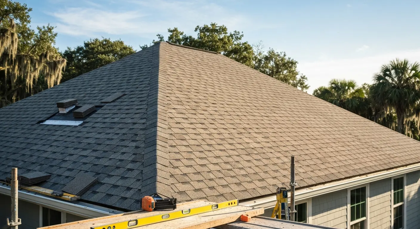 New construction roof installation