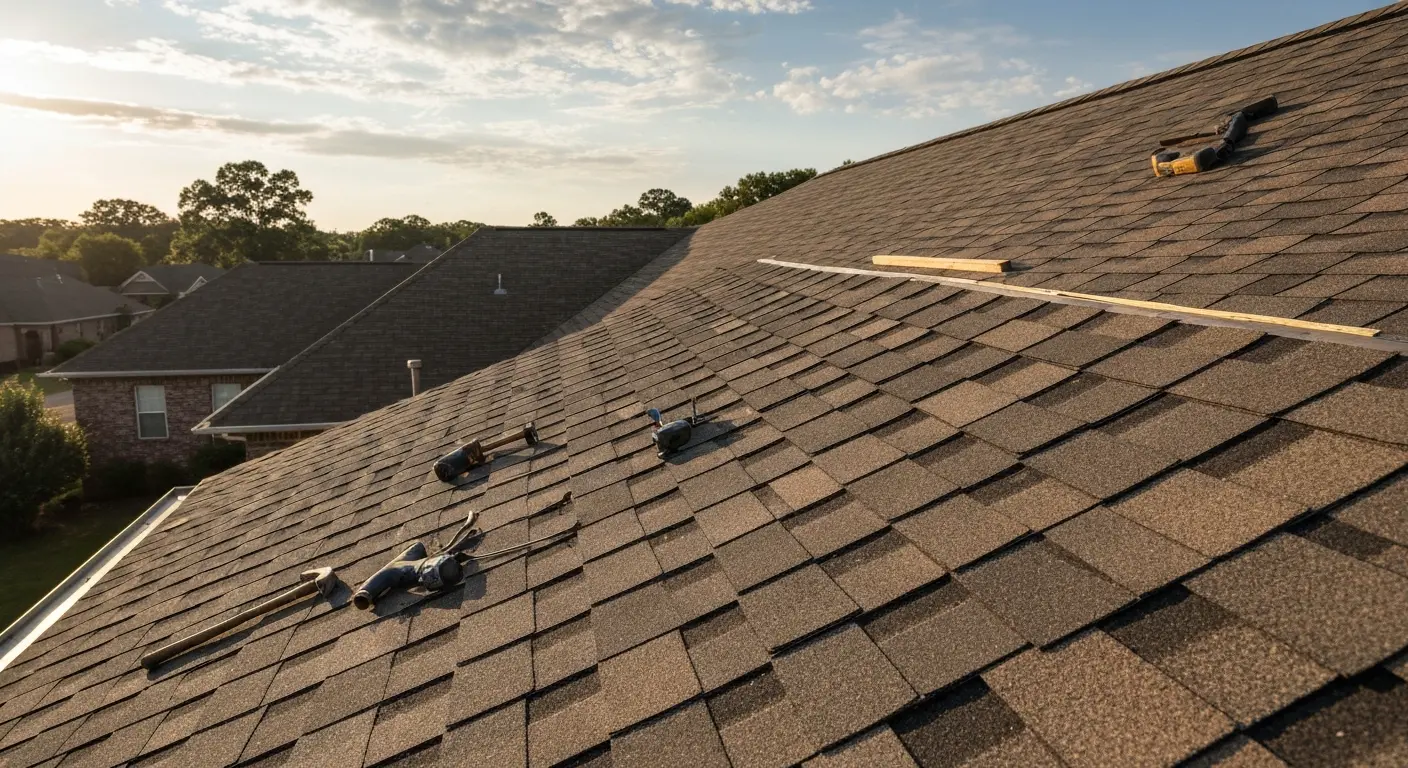 Synthetic shingle roof