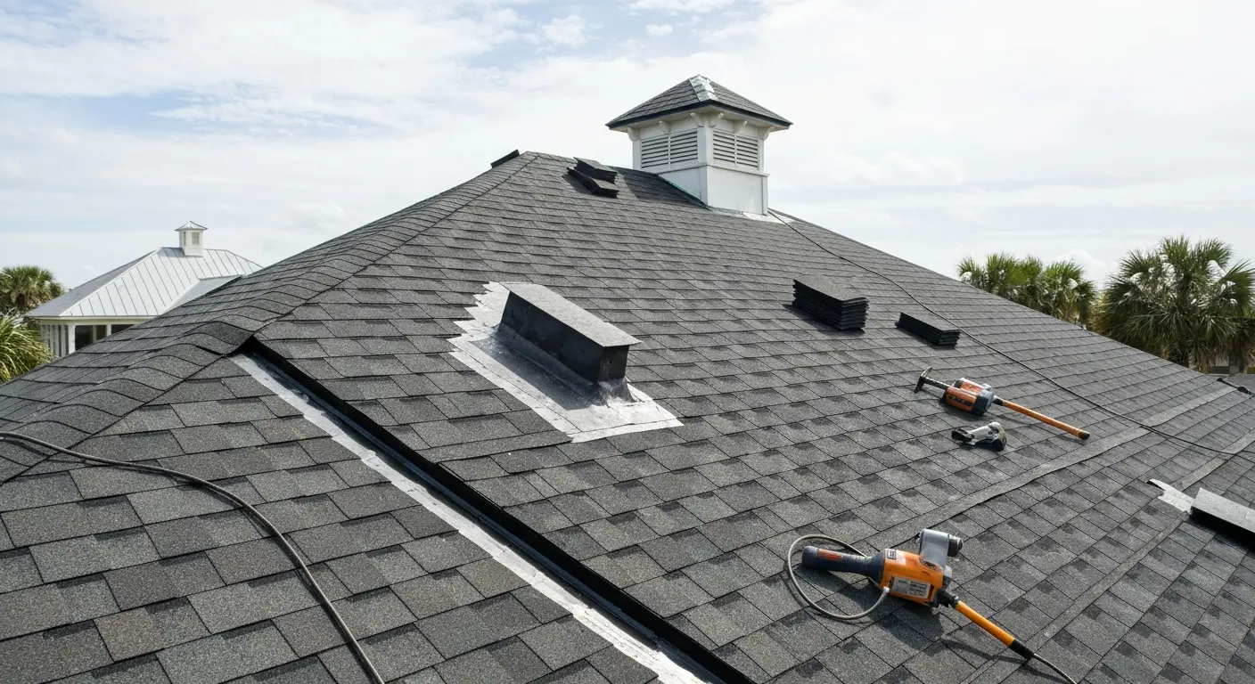 New construction roofing installation