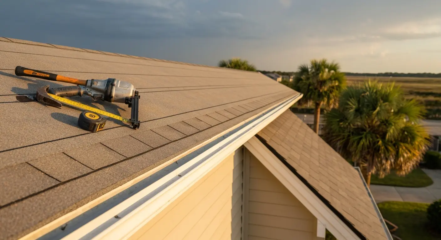 Emergency roof repair following storm damage