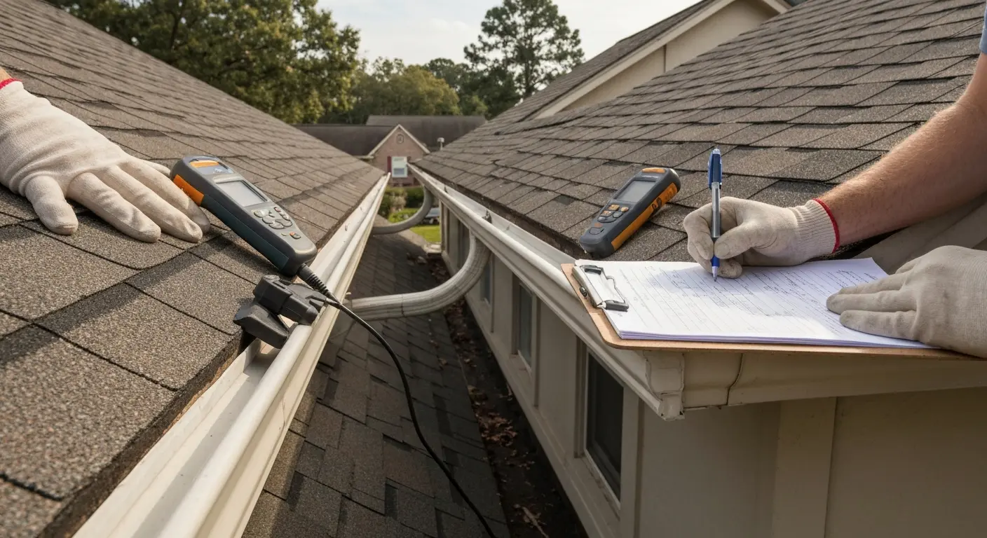Roof inspection on commercial property