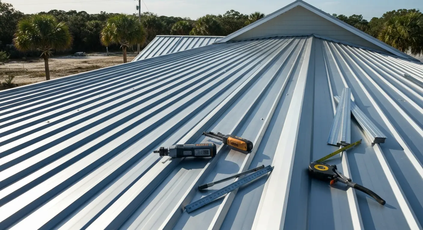 Metal roof installation