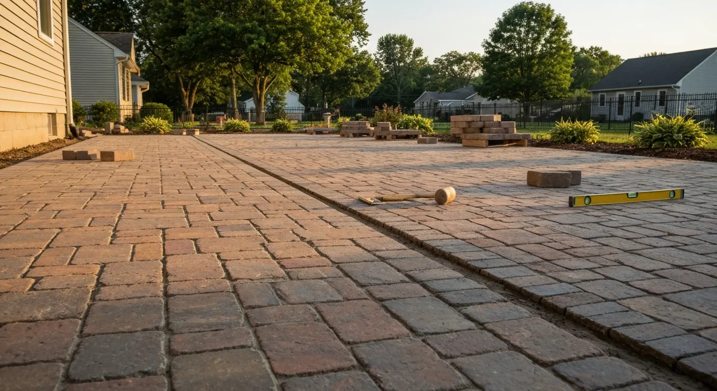 Hardscape patio installation
